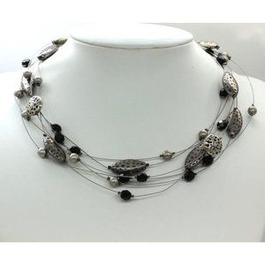 CHICO'S 5 strand floating bead necklace pre owned 16" to 19"